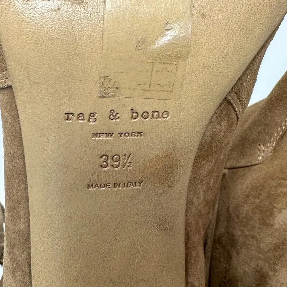 Rag & Bone Dalia II Tie Strap Tan Suede Bootie, EUC, Size 9.5x MSRP $595
